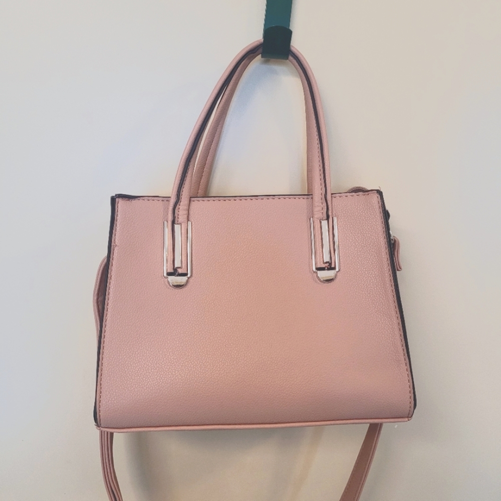 Cute Pink Handbag Purse Shoulder Crossbody Strap And Short Handles  EUC